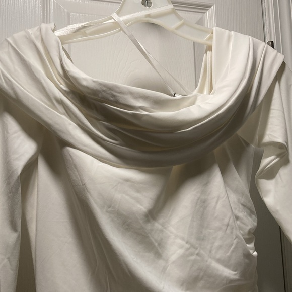 MAC DUGGAL FOLDOVER LONG SLEEVE JEWELED MIDI DRESS NWT 2 - Picture 5 of 9